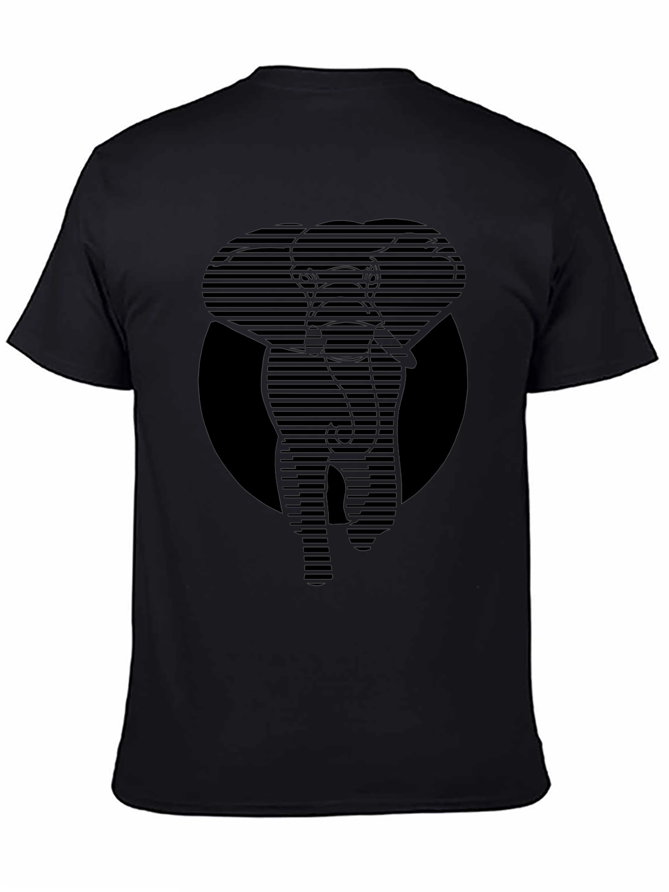 Striped Elephant Graphic Tee - Modern Animal Print Shirt