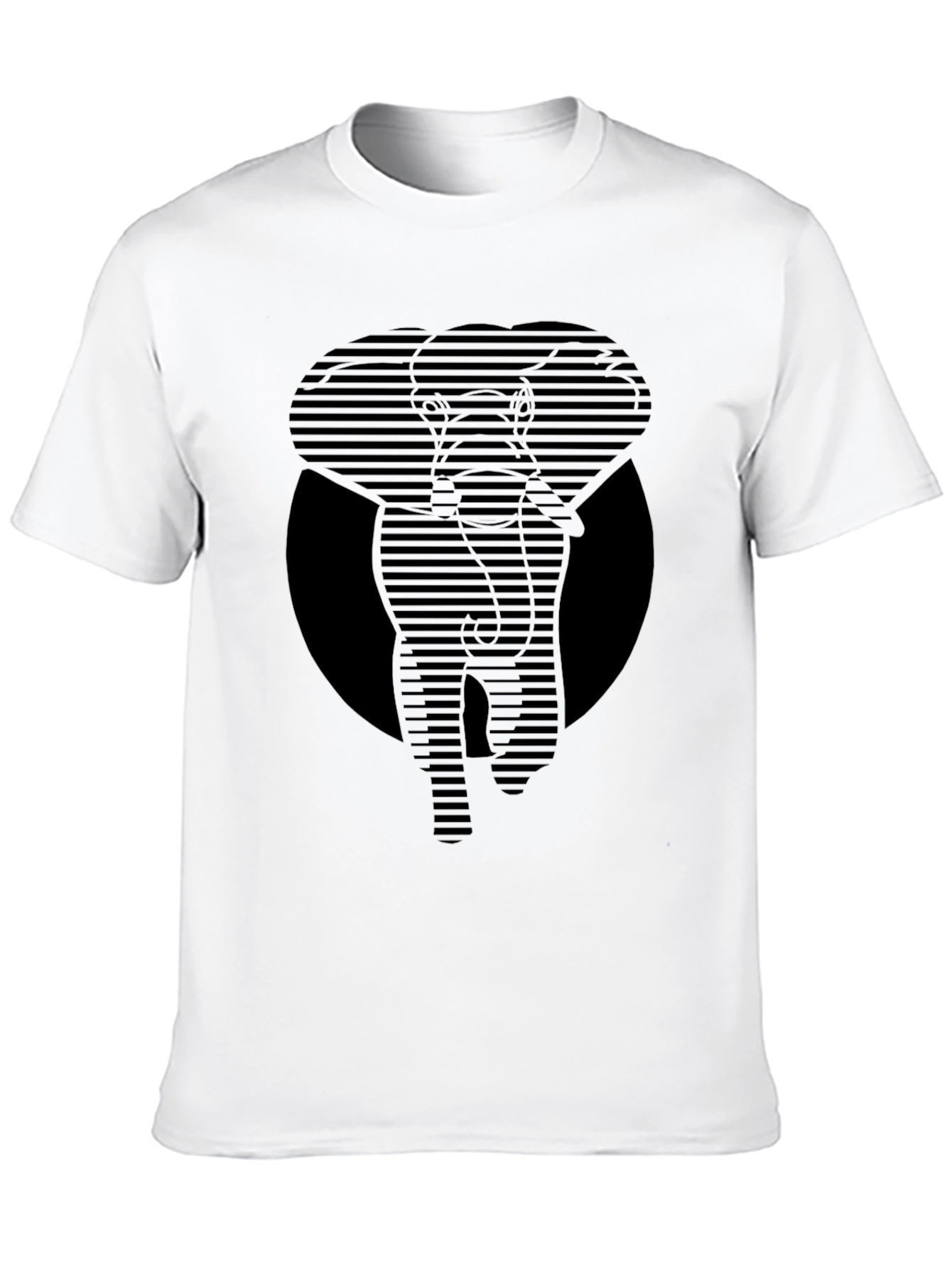 Striped Elephant Graphic Tee - Modern Animal Print Shirt