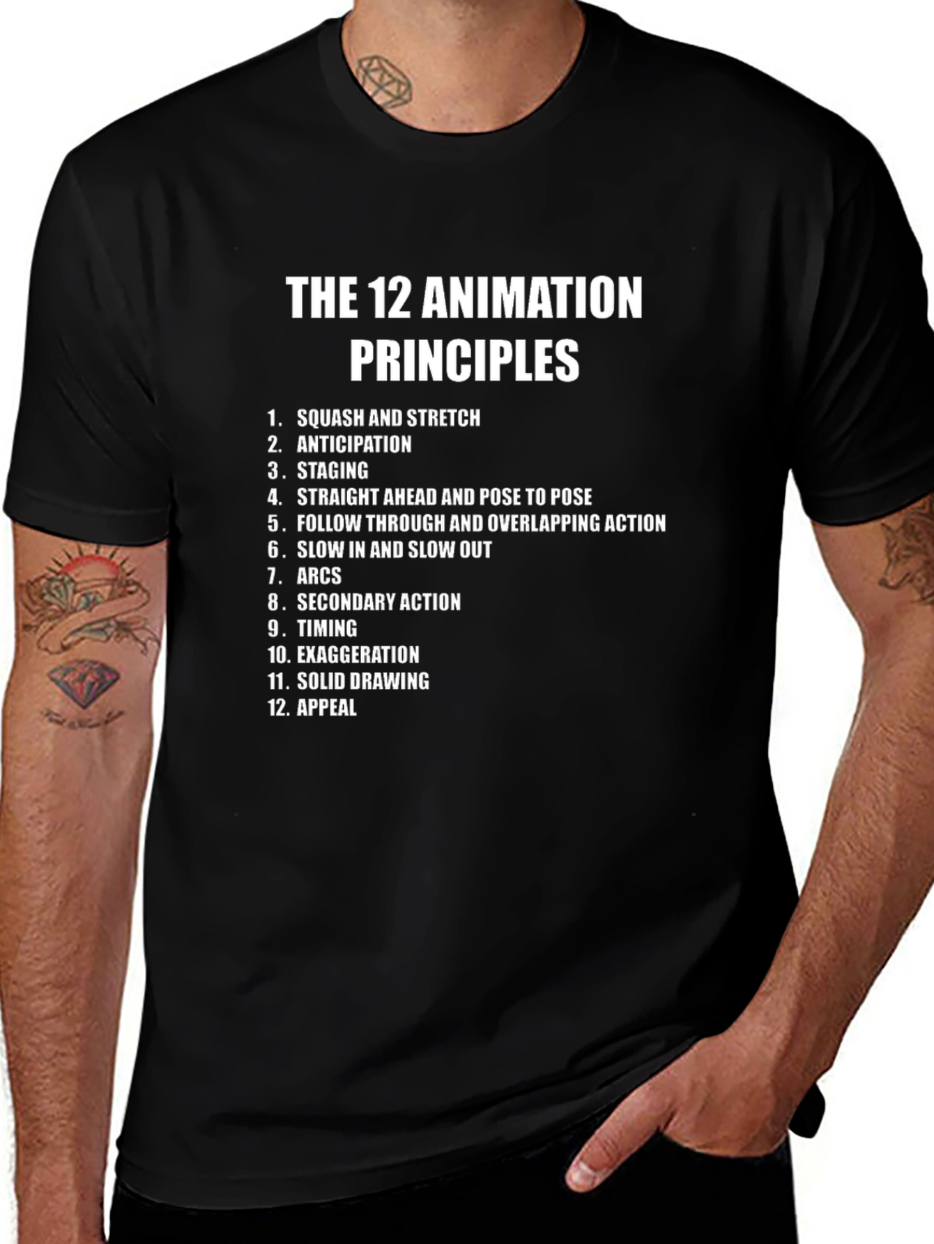 12 Animation Principles Graphic T-Shirt