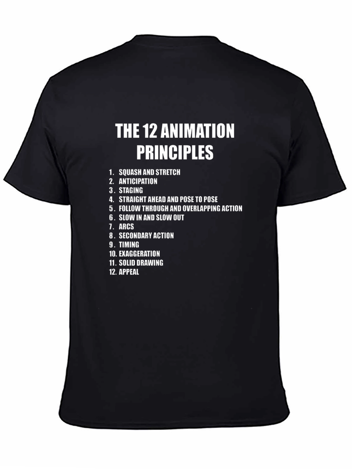 12 Animation Principles Graphic T-Shirt