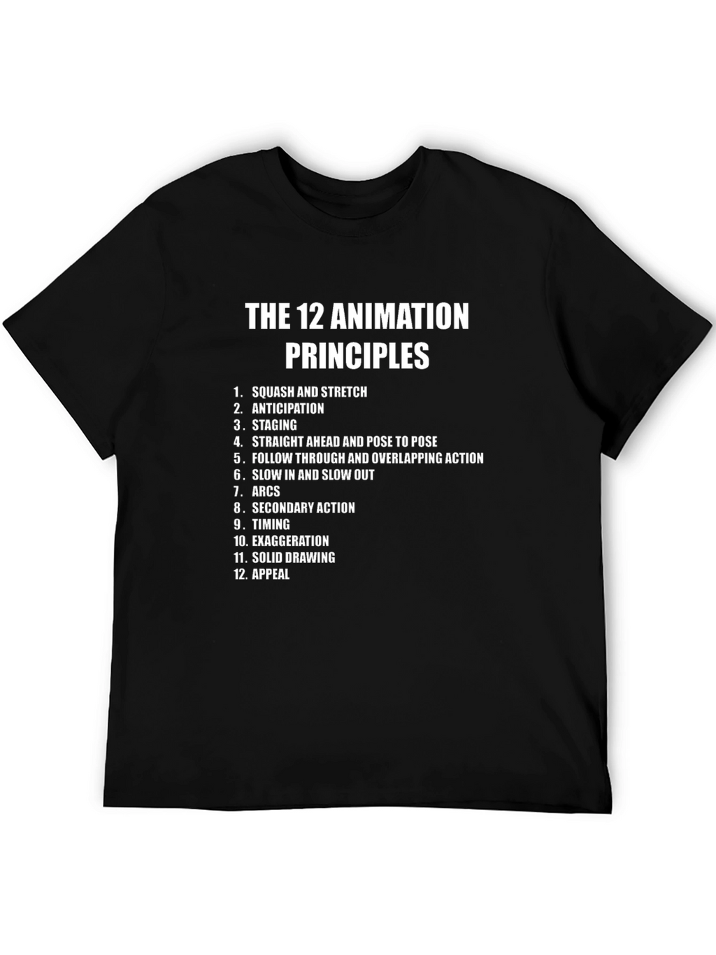 12 Animation Principles Graphic T-Shirt