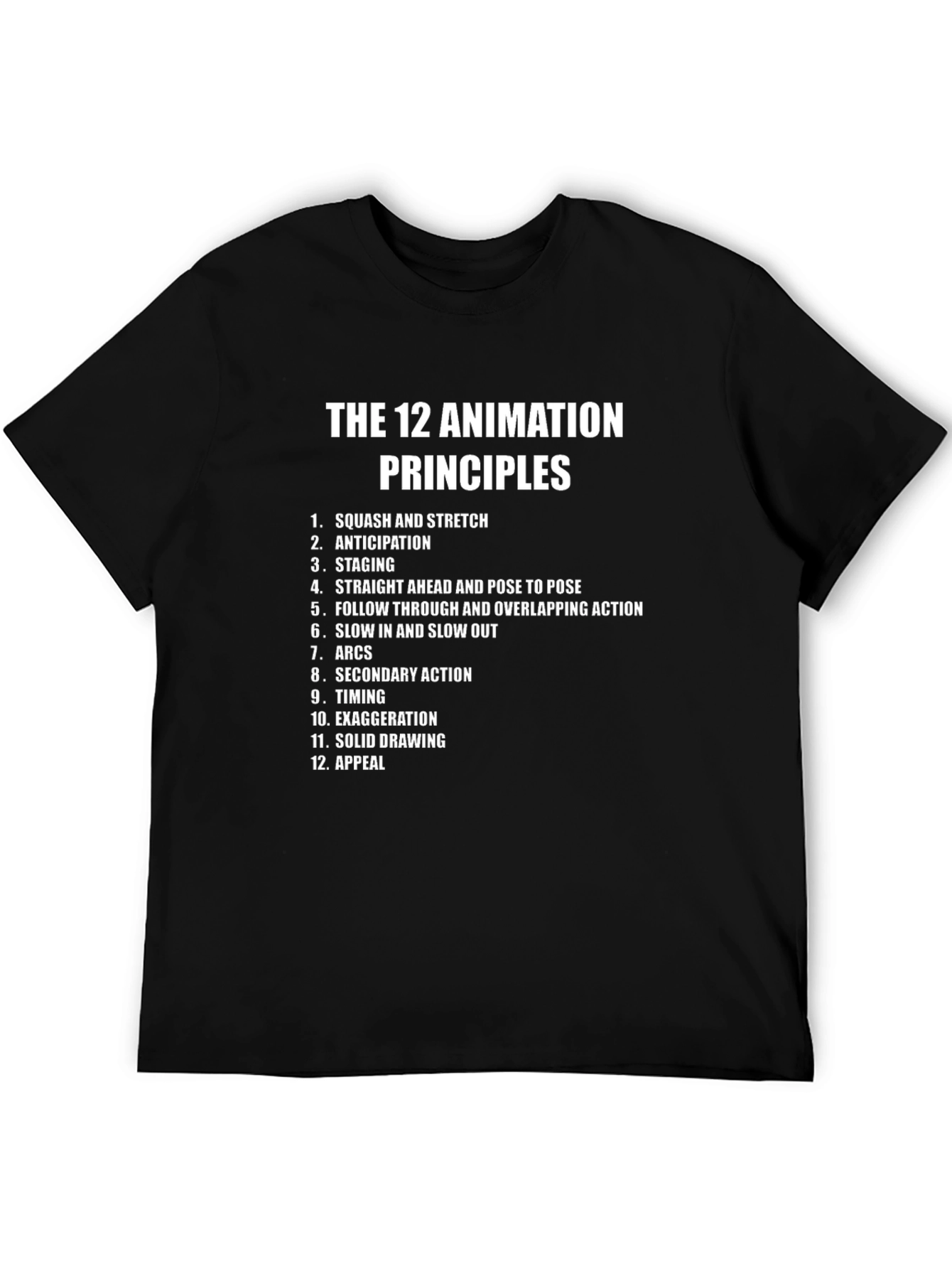 12 Animation Principles Graphic T-Shirt