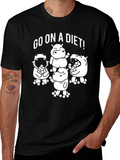 Go on a Diet! Black Graphic T-Shirt