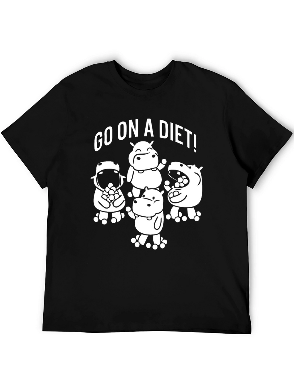 Go on a Diet! Black Graphic T-Shirt