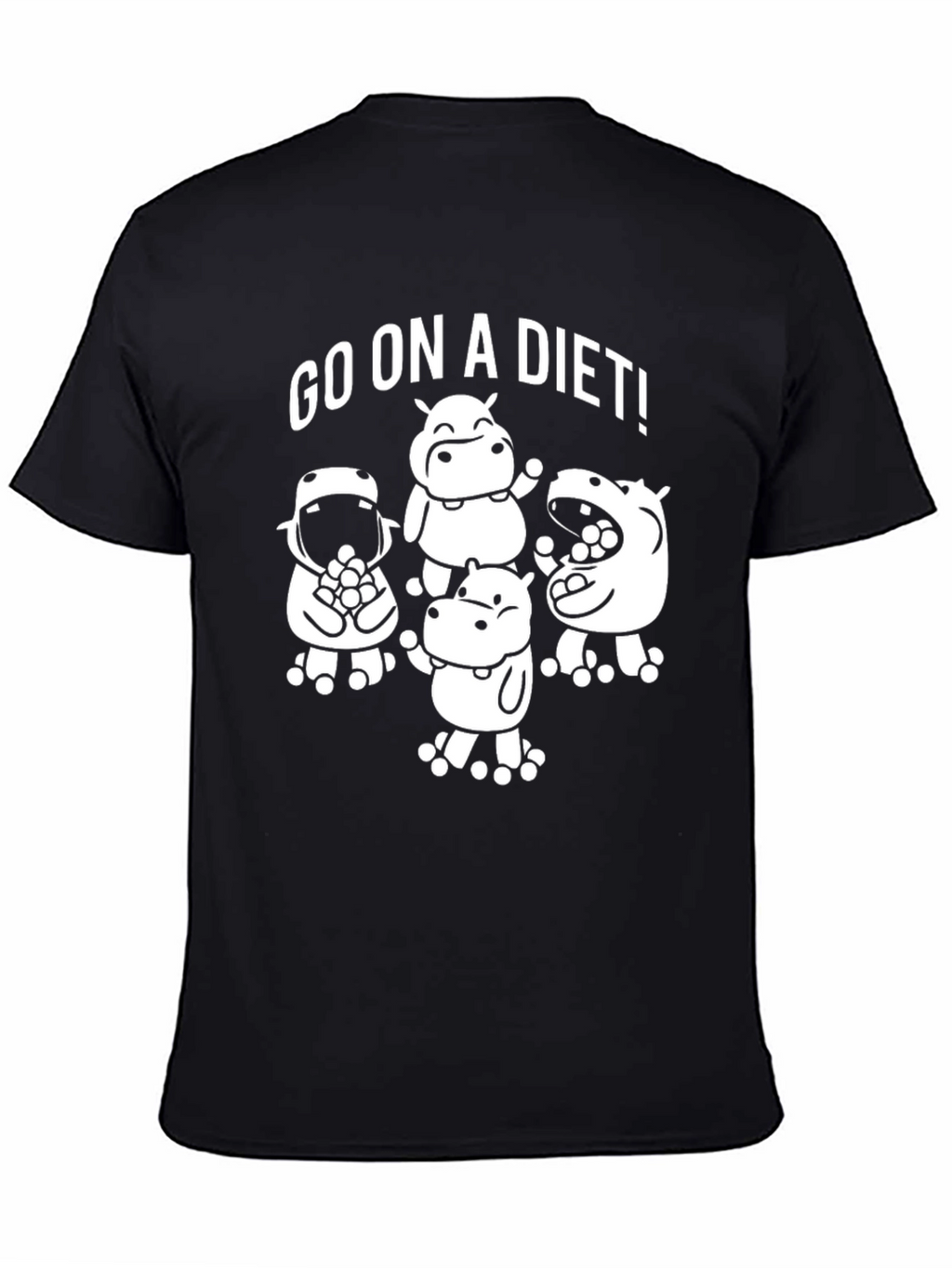 Go on a Diet! Black Graphic T-Shirt