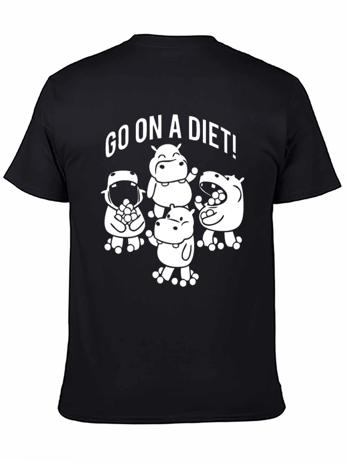 Go on a Diet! Black Graphic T-Shirt