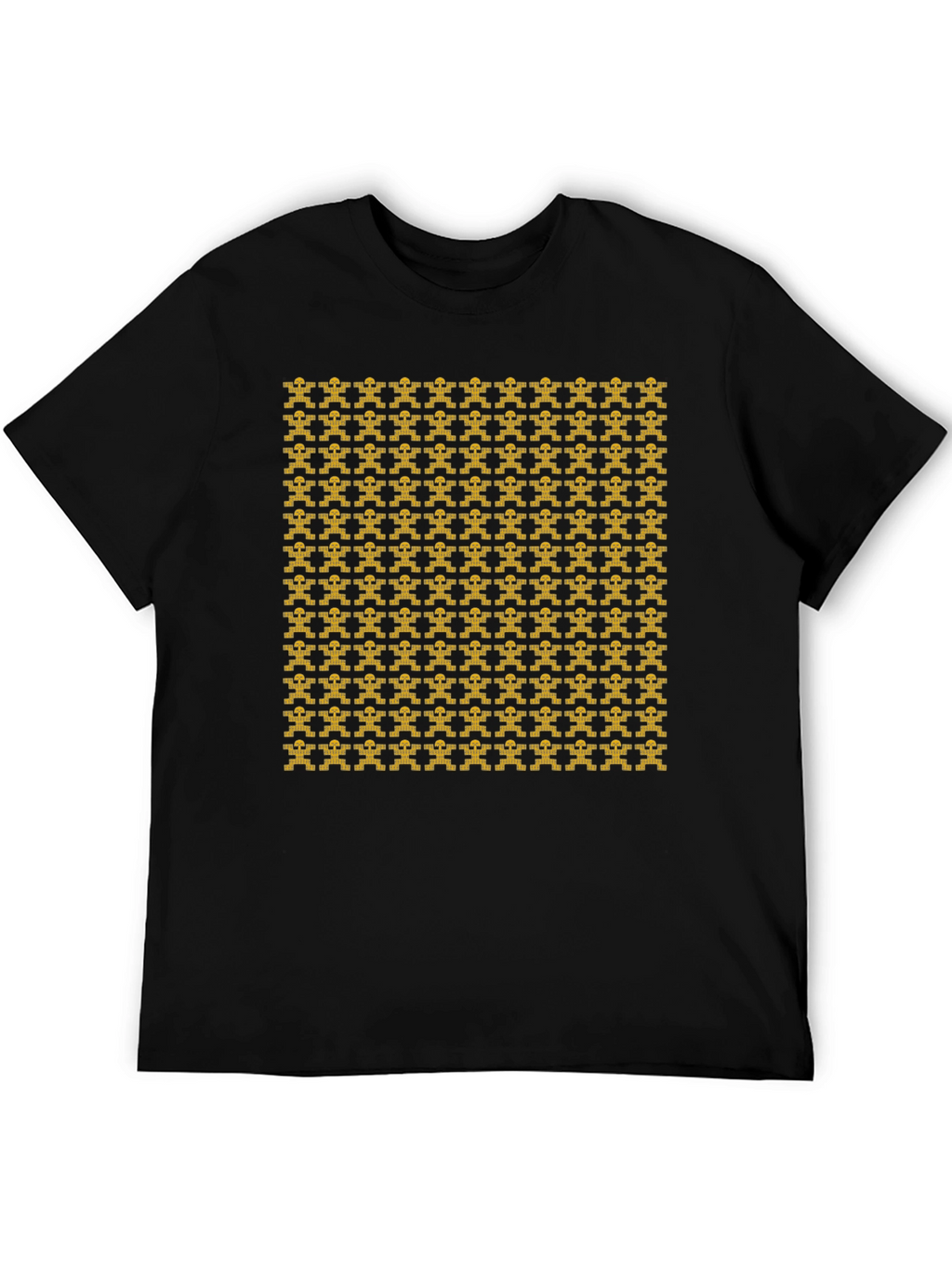 Geometric Patterned Black T-Shirt