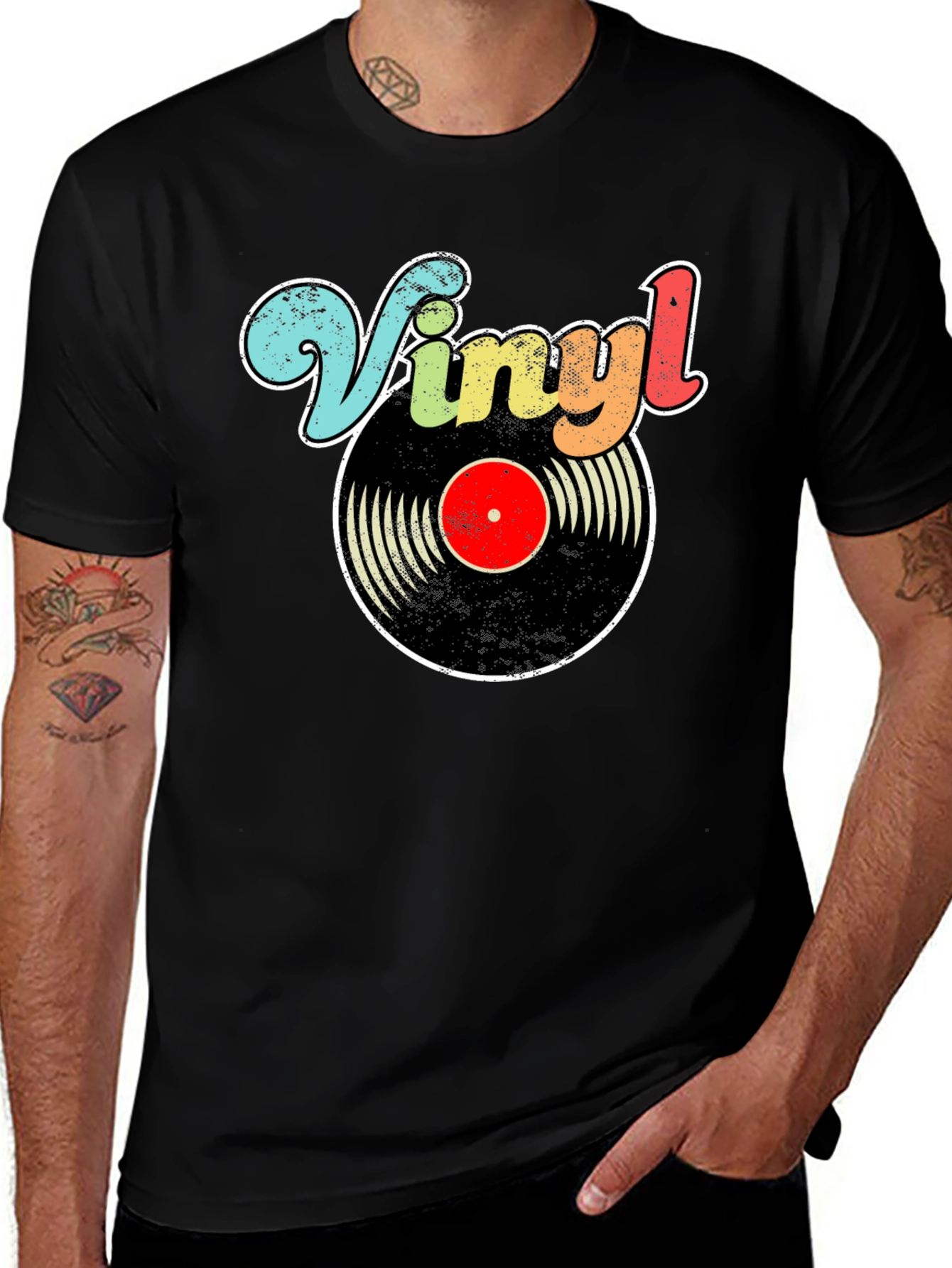 Retro Vinyl Record Graphic T-Shirt