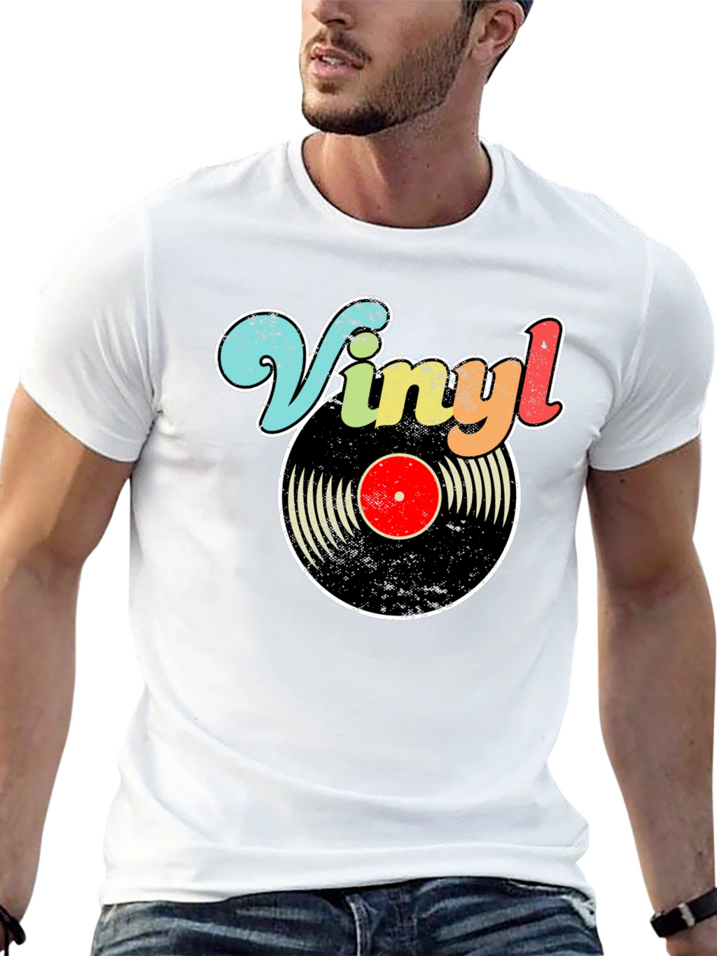 Retro Vinyl Record Graphic T-Shirt