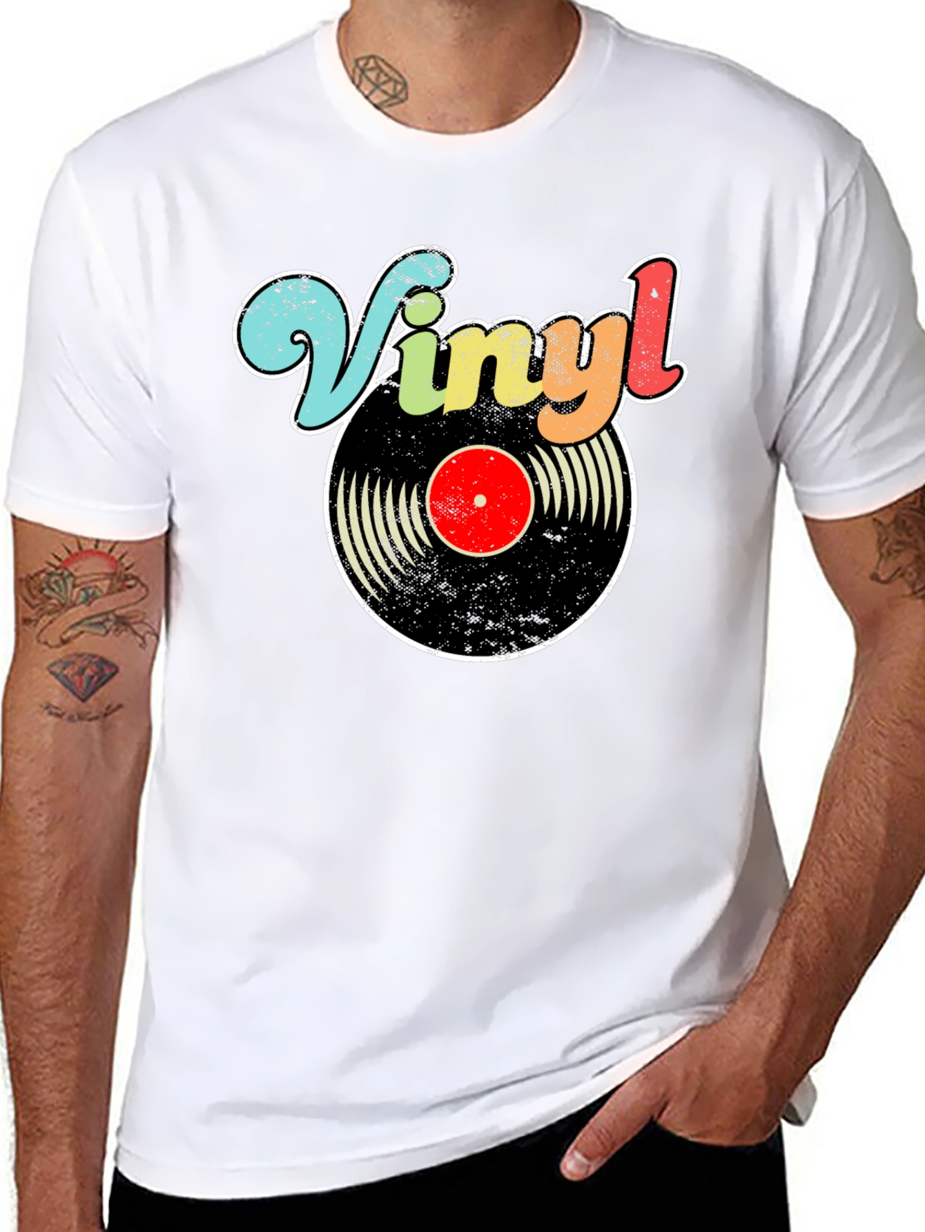Retro Vinyl Record Graphic T-Shirt