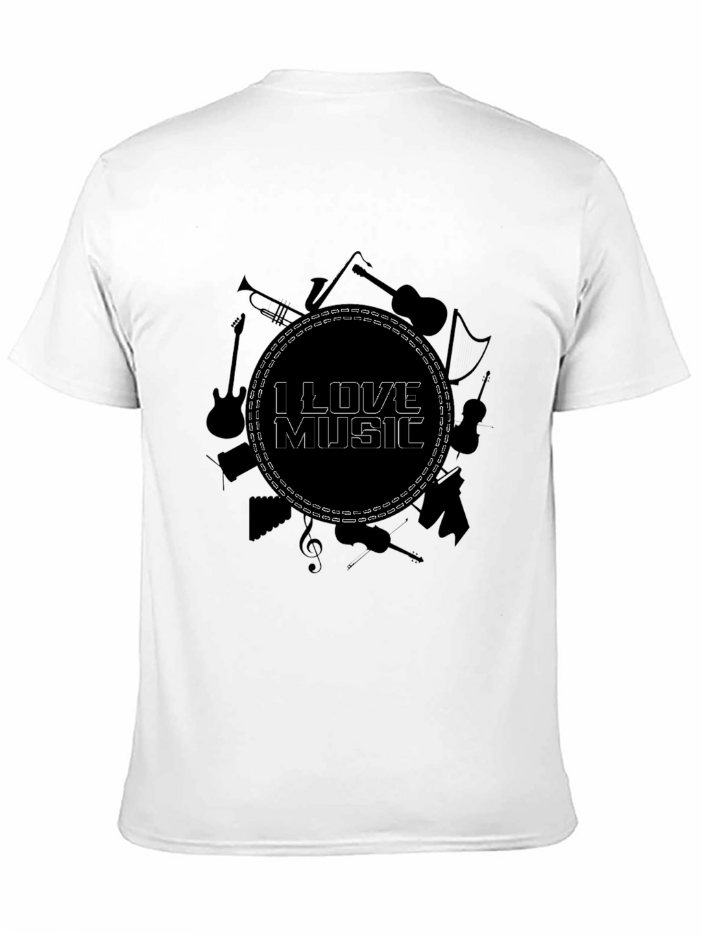 I Love Music Black Graphic Tee