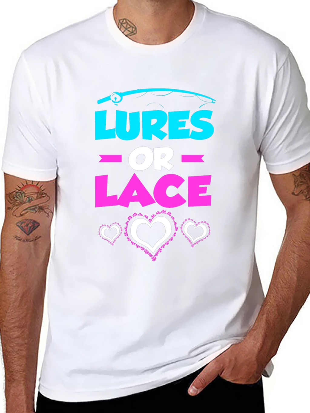 Lures or Lace Gender Reveal T-Shirt