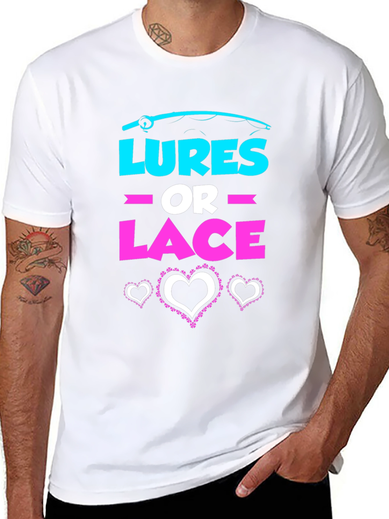 Lures or Lace Gender Reveal T-Shirt