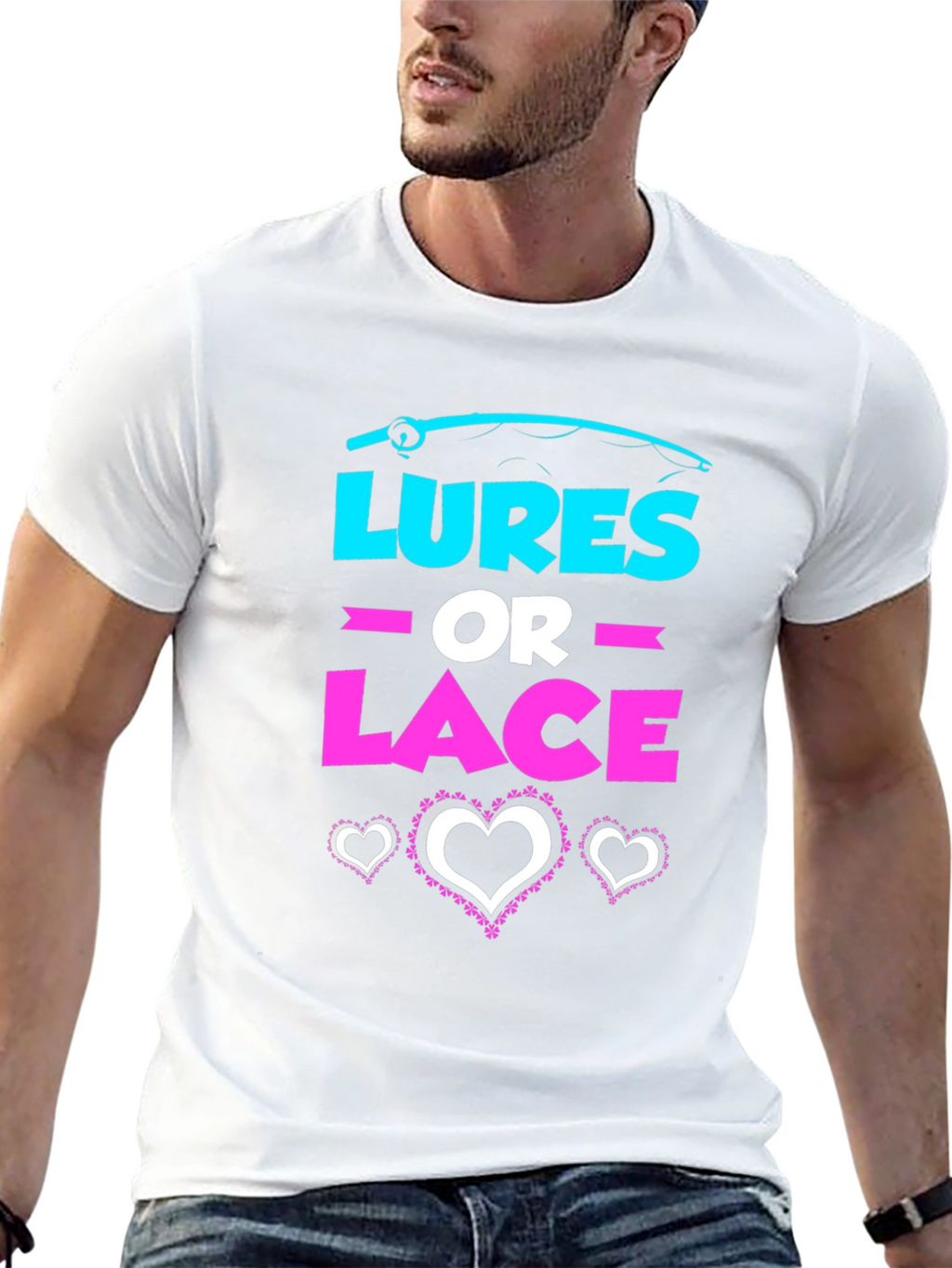 Lures or Lace Gender Reveal T-Shirt