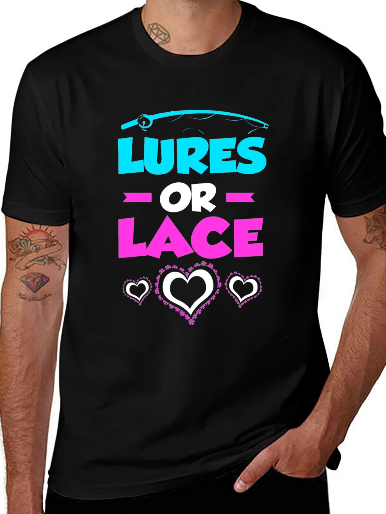 Lures or Lace Gender Reveal T-Shirt