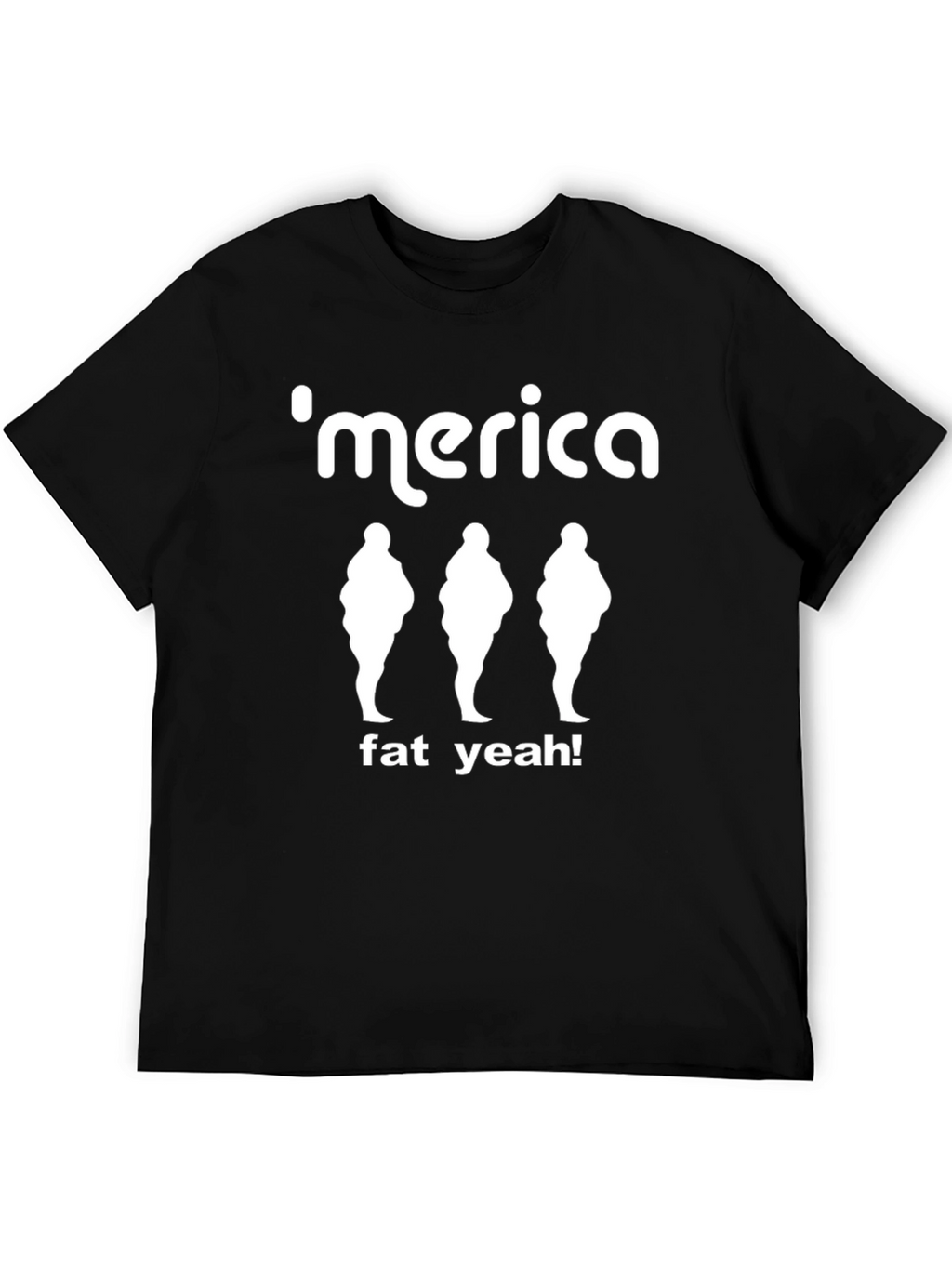 Merica Fat Yeah! Graphic Tee - Black Cotton T-Shirt