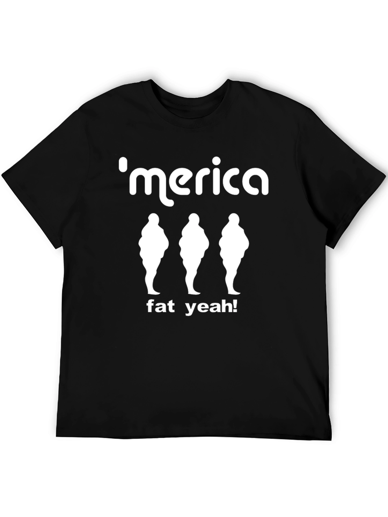 Merica Fat Yeah! Graphic Tee - Black Cotton T-Shirt