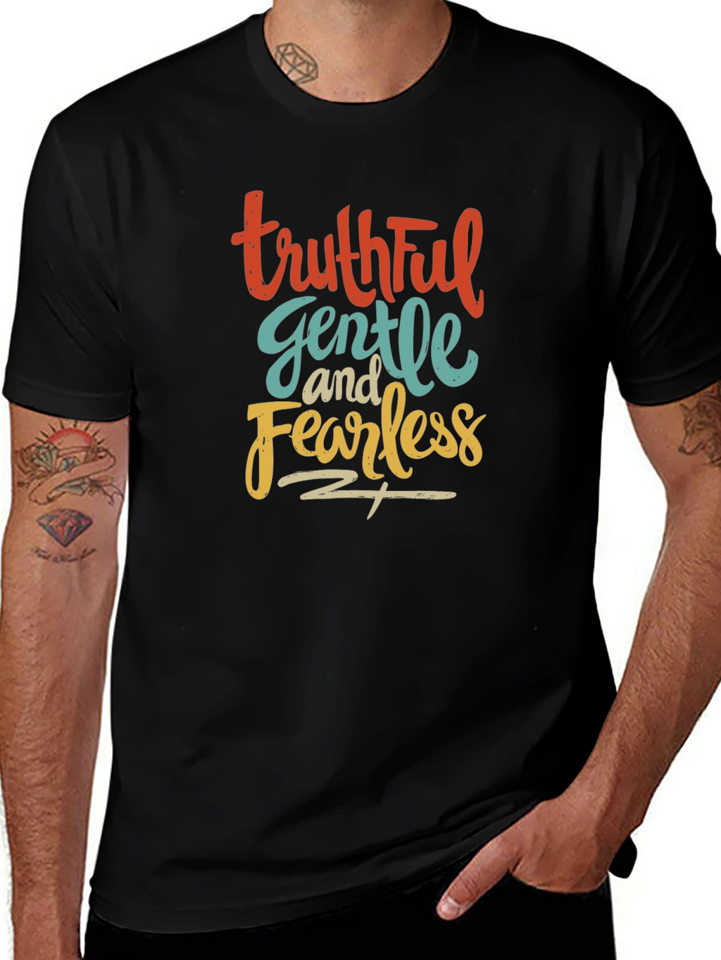 Truthful Gentle Fearless Black T-Shirt