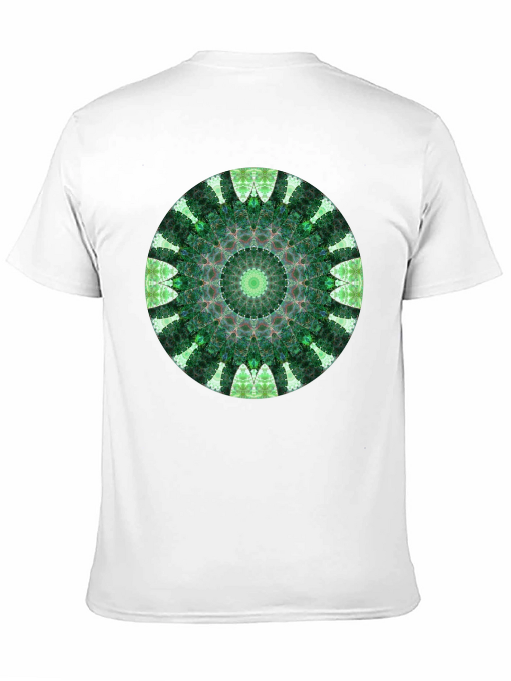 Green Mandala Graphic Black T-Shirt