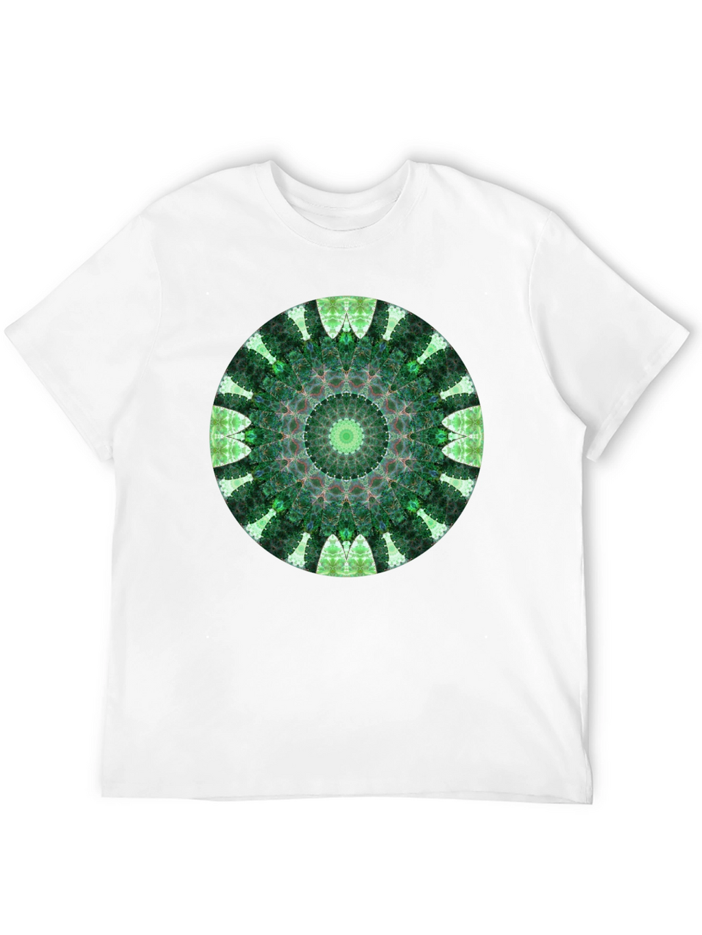 Green Mandala Graphic Black T-Shirt