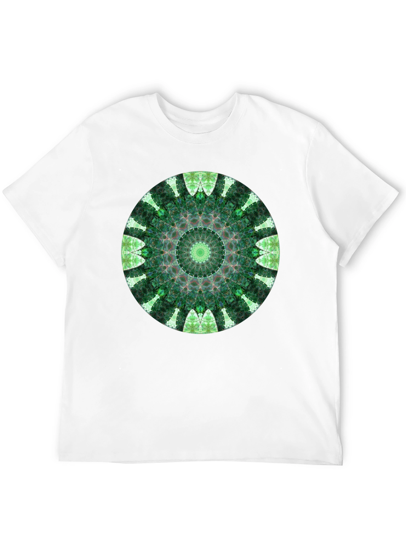 Green Mandala Graphic Black T-Shirt