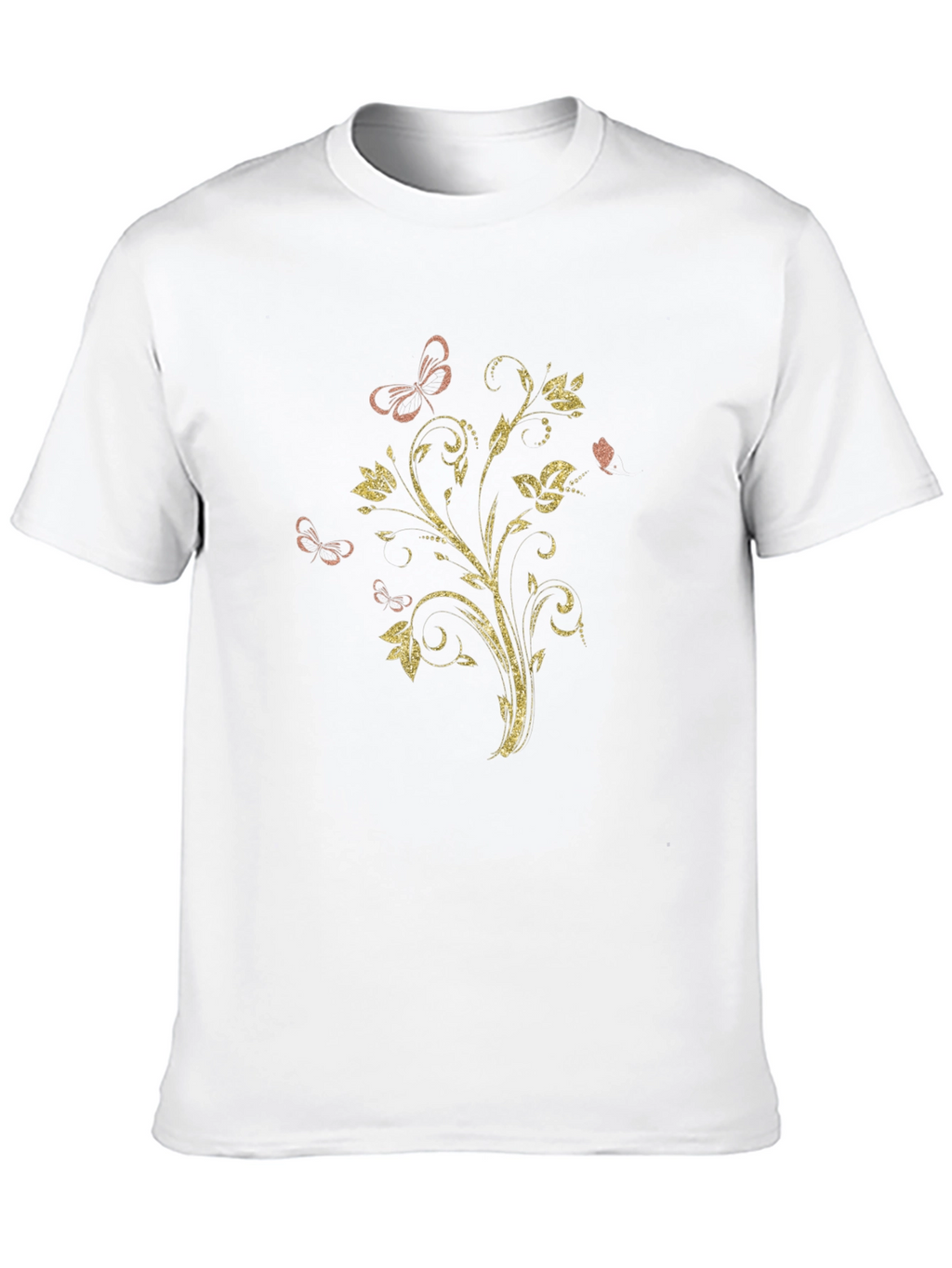 Floral Butterfly Graphic Black T-Shirt