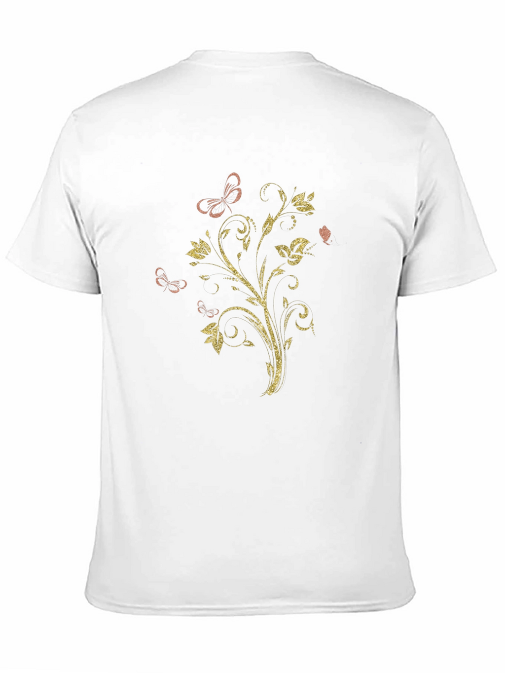 Floral Butterfly Graphic Black T-Shirt