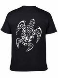 Tribal Sea Turtle Graphic Tee - Black