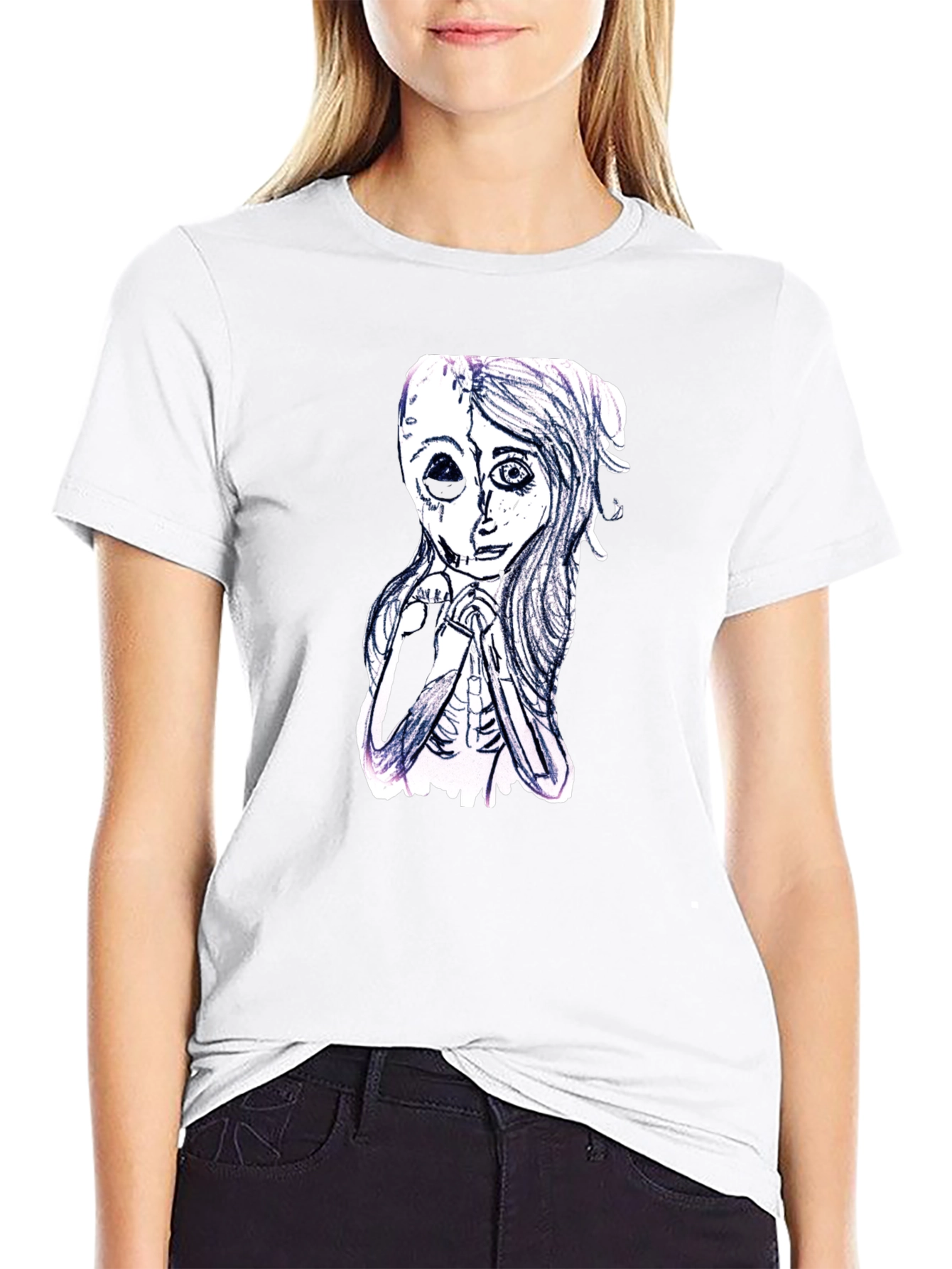 Unique Graphic Print Black T-Shirt