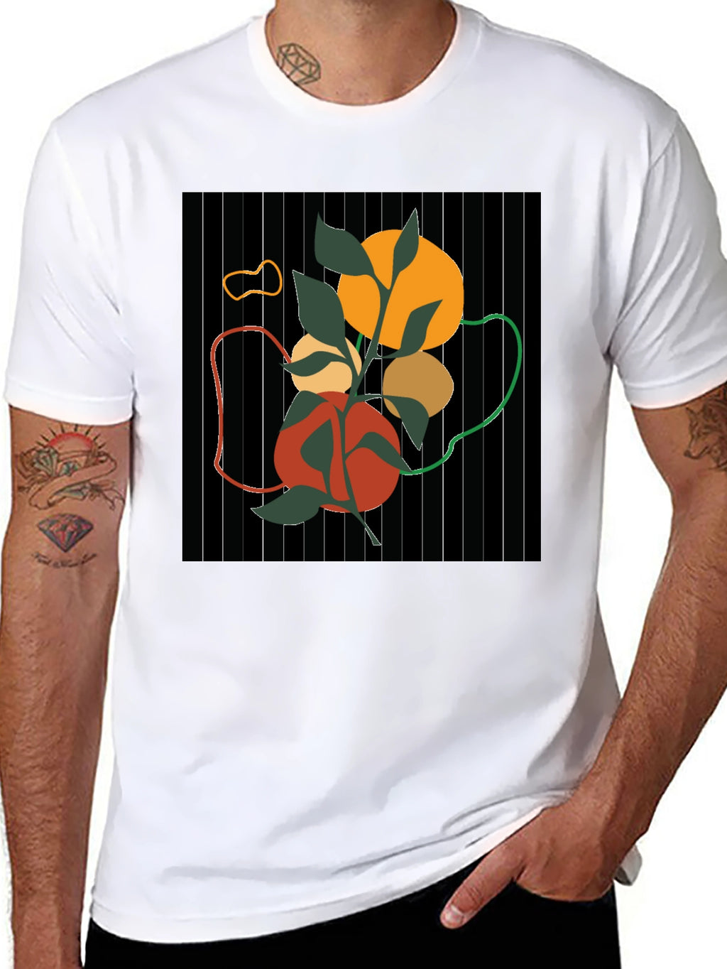 Abstract Nature Graphic Black T-Shirt