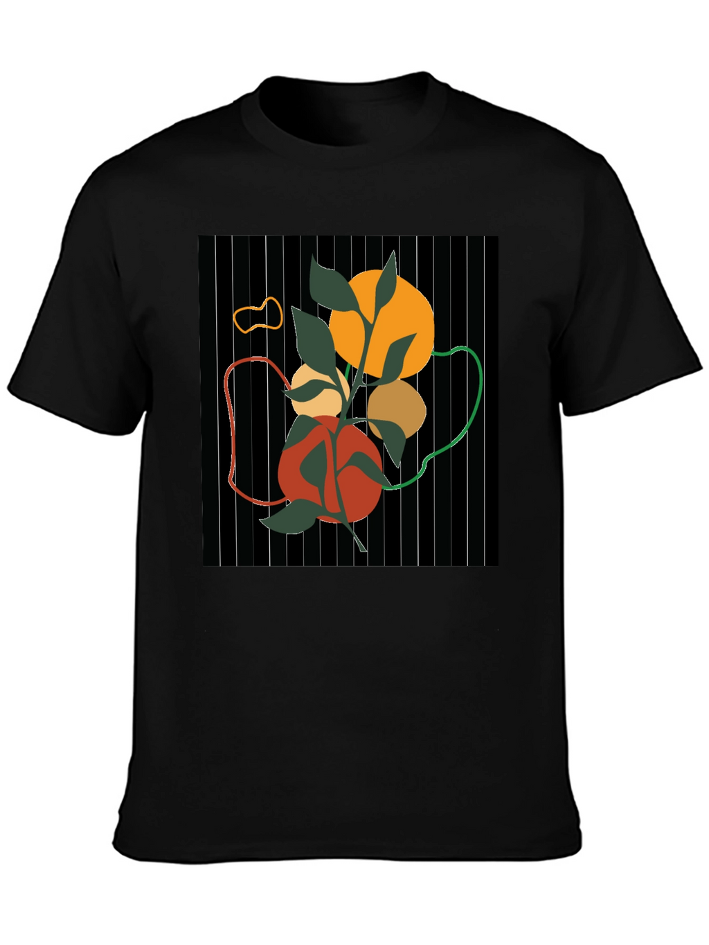 Abstract Nature Graphic Black T-Shirt