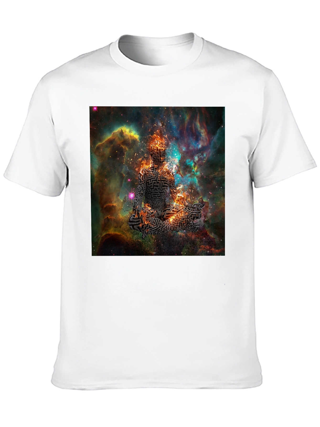 Cosmic Maze Meditation Black T-Shirt