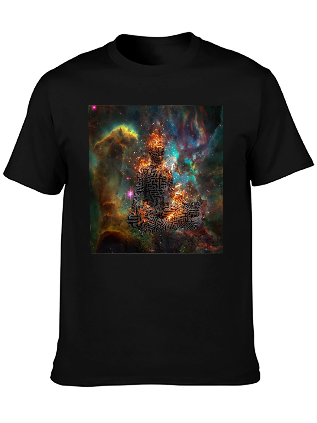 Cosmic Maze Meditation Black T-Shirt