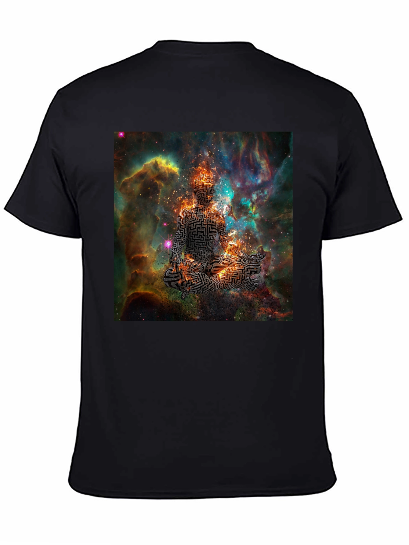 Cosmic Maze Meditation Black T-Shirt