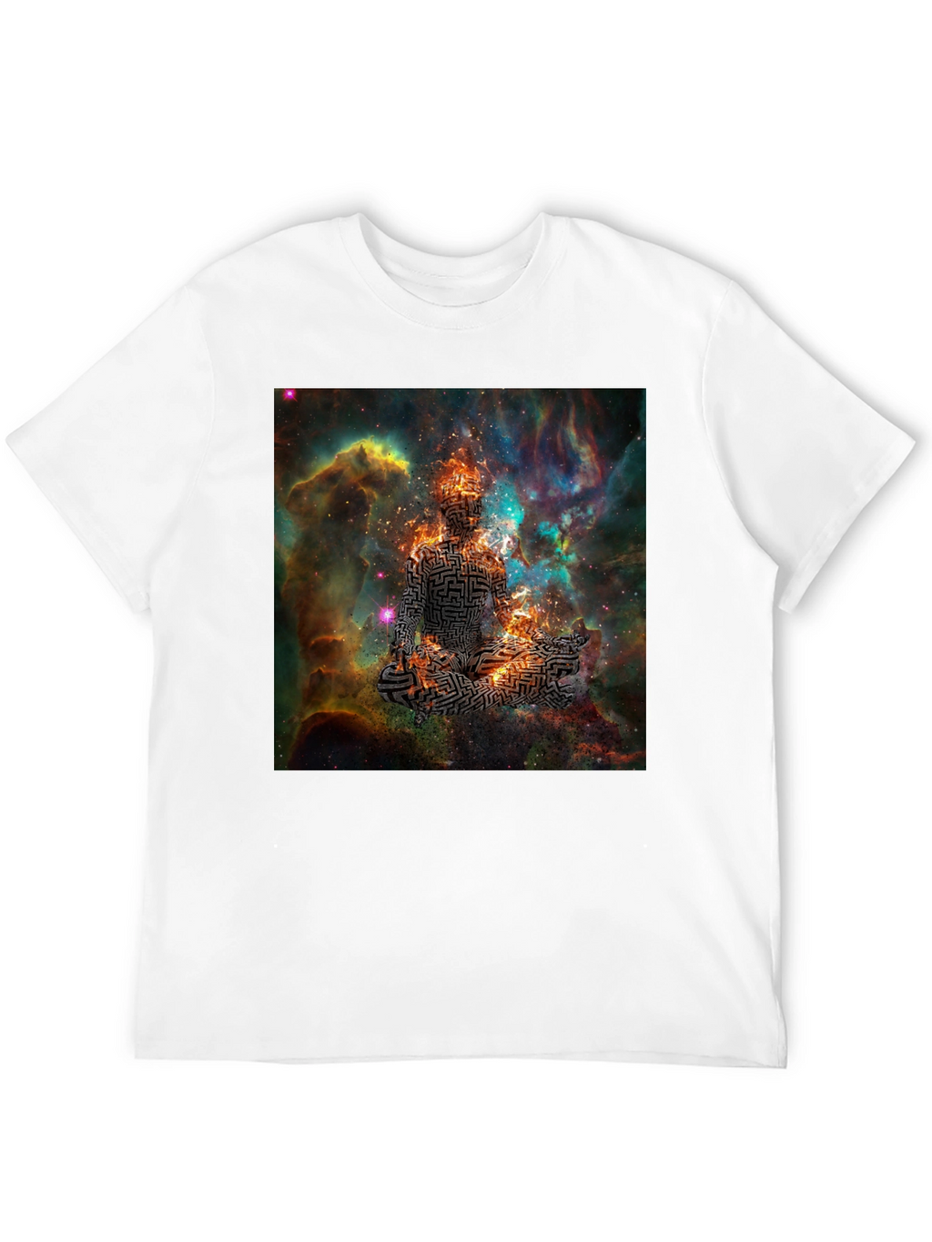 Cosmic Maze Meditation Black T-Shirt