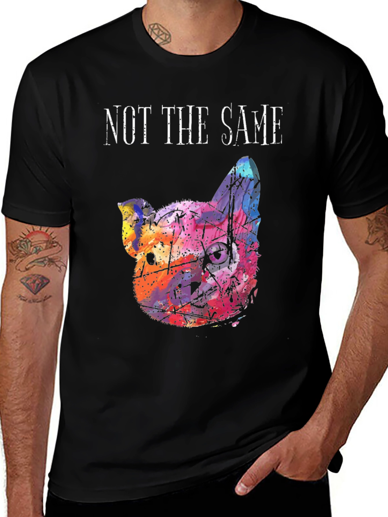 Unique Watercolor Cat Graphic Tee - Not The Same