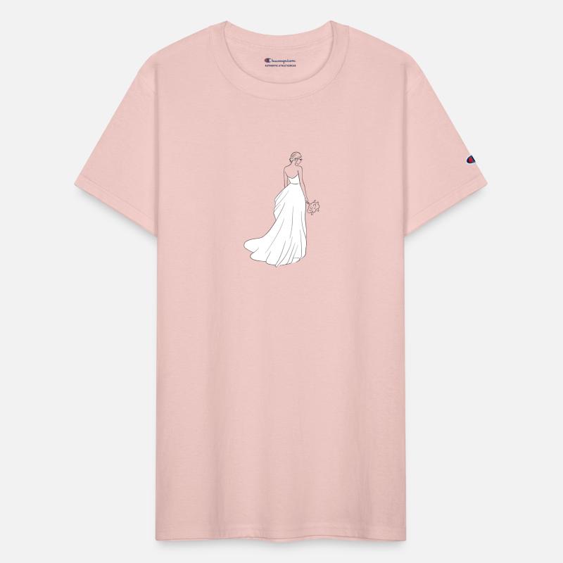 wedding line drawing bride back