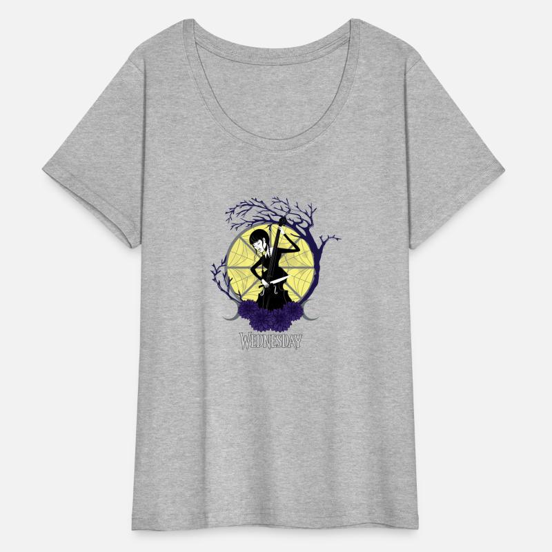 Wednesday Playing Celo With Glass Window