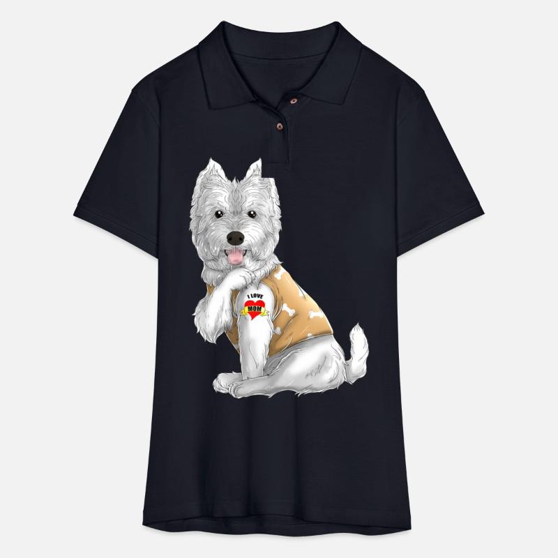 westie i love mom tattoo dog funny mors day gift