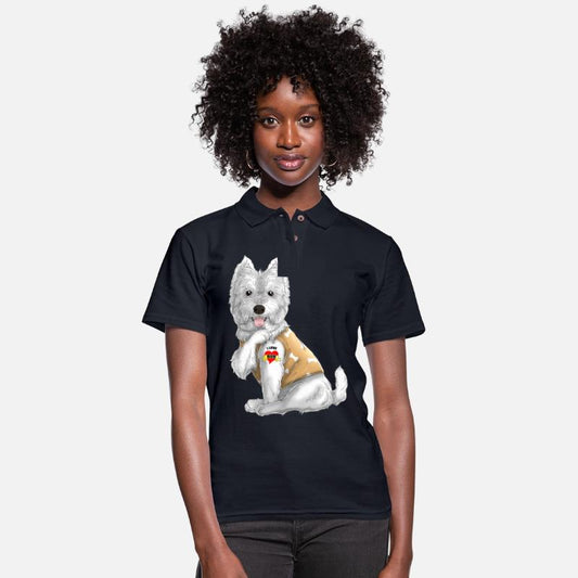 westie i love mom tattoo dog funny mors day gift