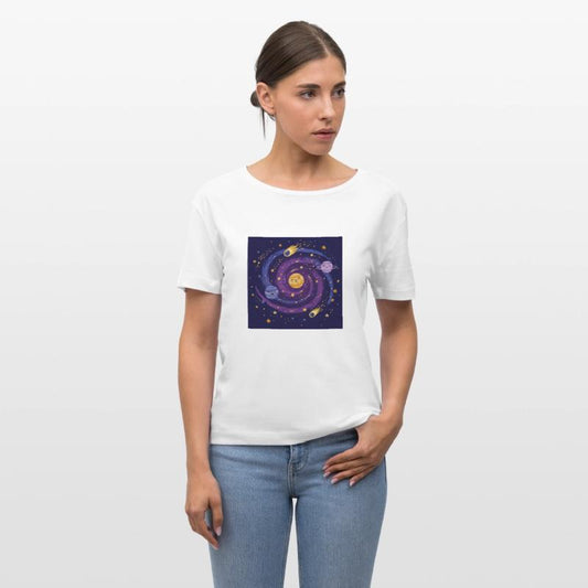 Whimsical Galaxy Spiral Planets Design