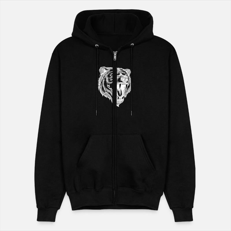 Wild Evil Bear Head With Sharp Teeth