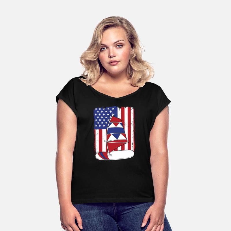 Windsurfing American Flag Sailboarding Surfer