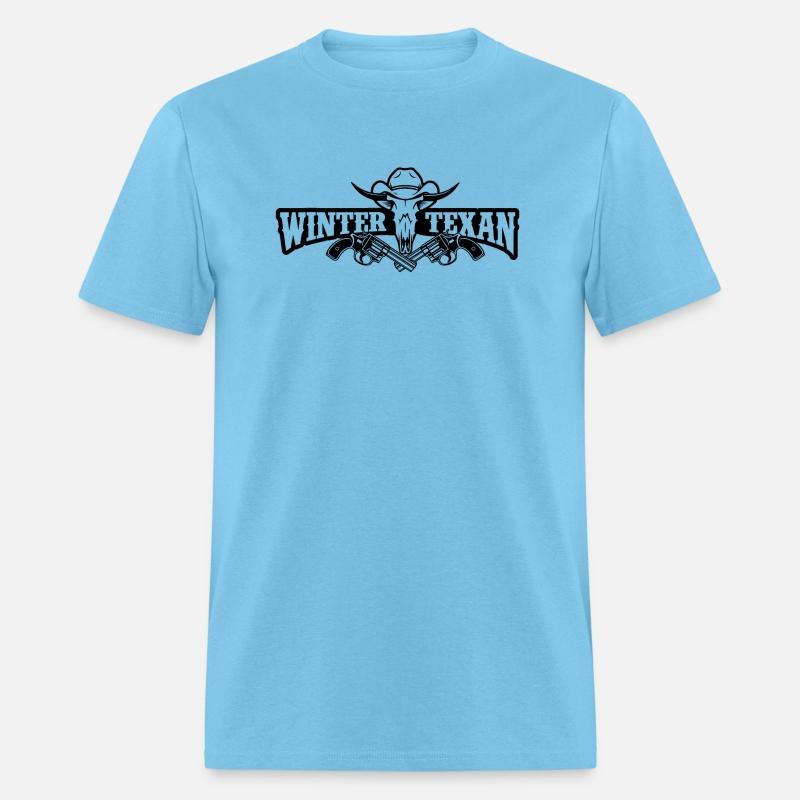 winter texan - skull and gun - BLACK