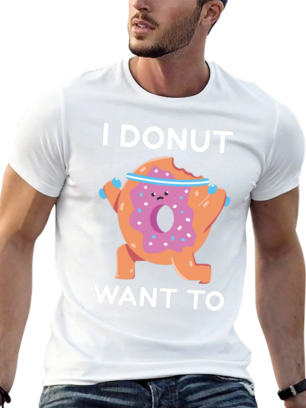 Funny Donut Workout Graphic T-Shirt