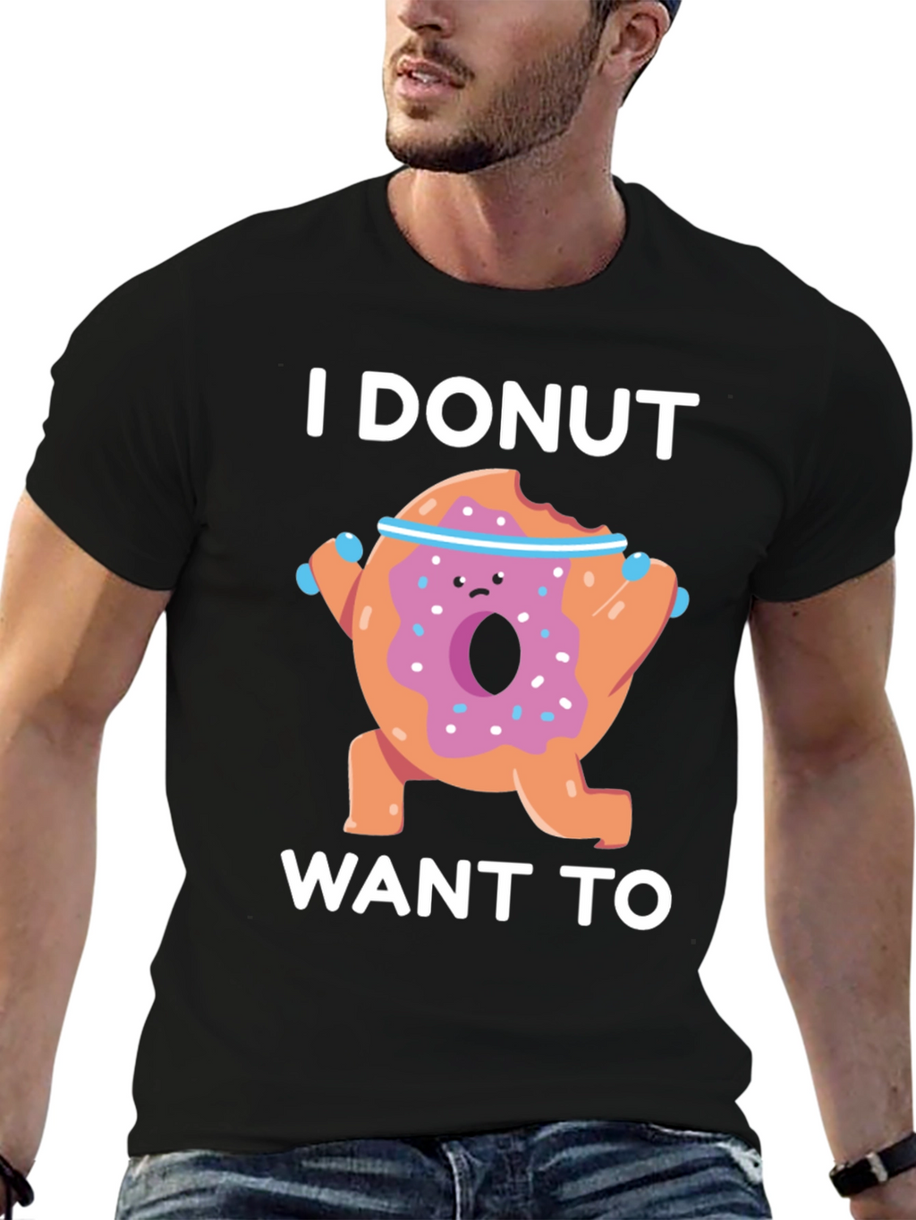 Funny Donut Workout Graphic T-Shirt