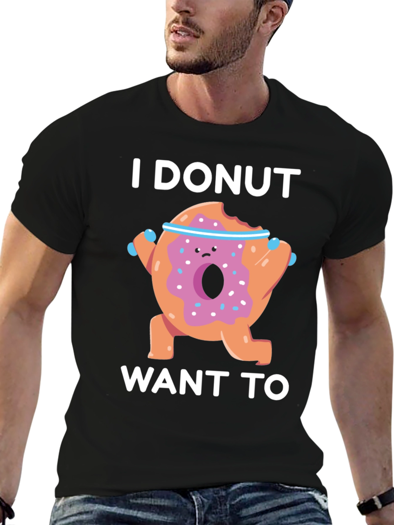 Funny Donut Workout Graphic T-Shirt