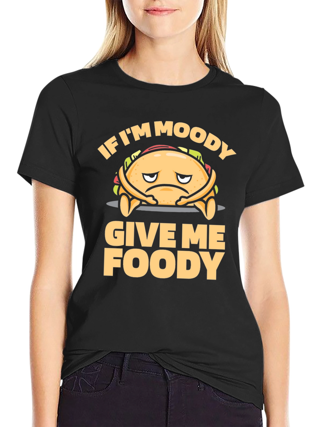 Moody Foodie Black Graphic T-Shirt