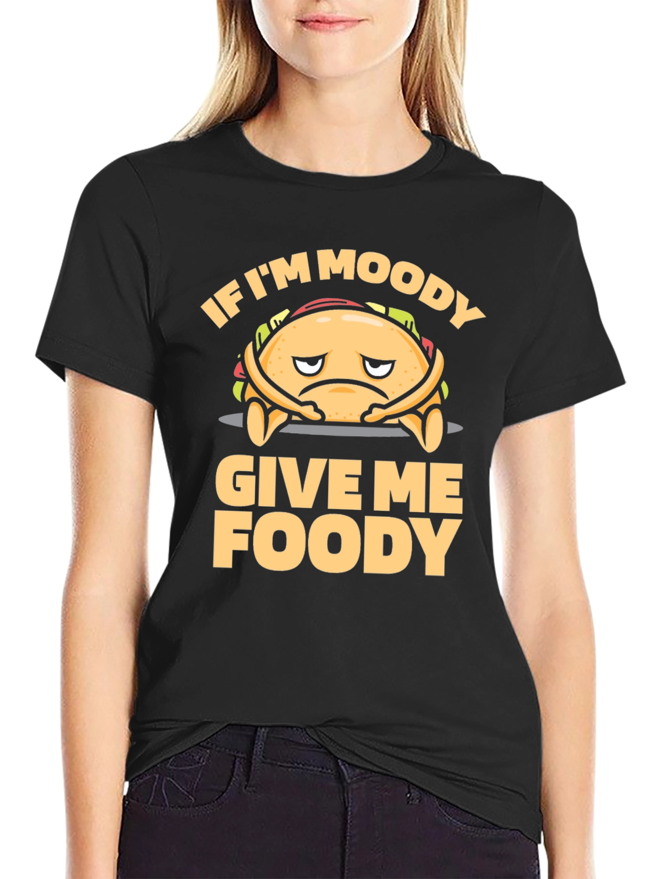 Moody Foodie Black Graphic T-Shirt