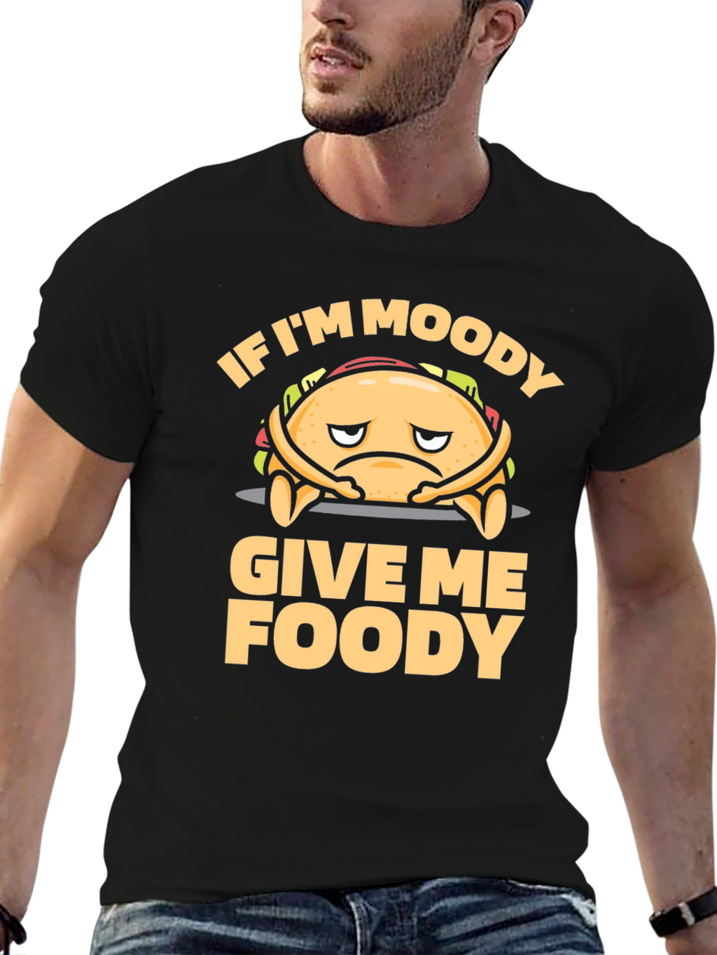 Moody Foodie Black Graphic T-Shirt